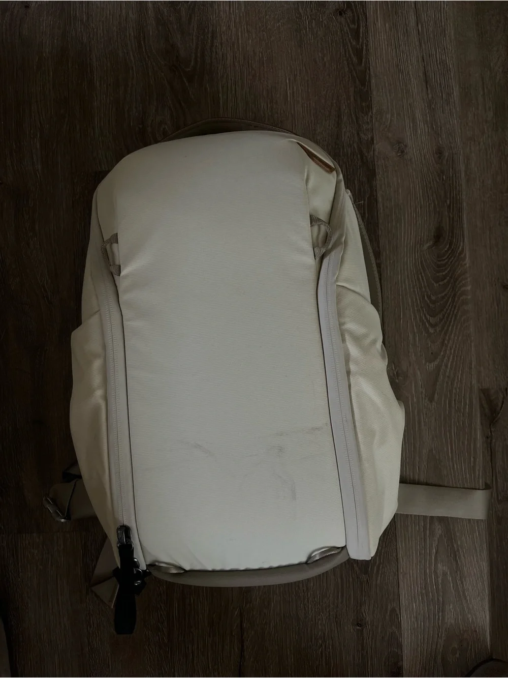 Minimal Cream Men's Backpack with Padded Carry.